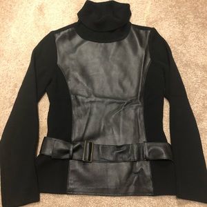 Nordstrom Genuine Leather Merino wool sweater XS